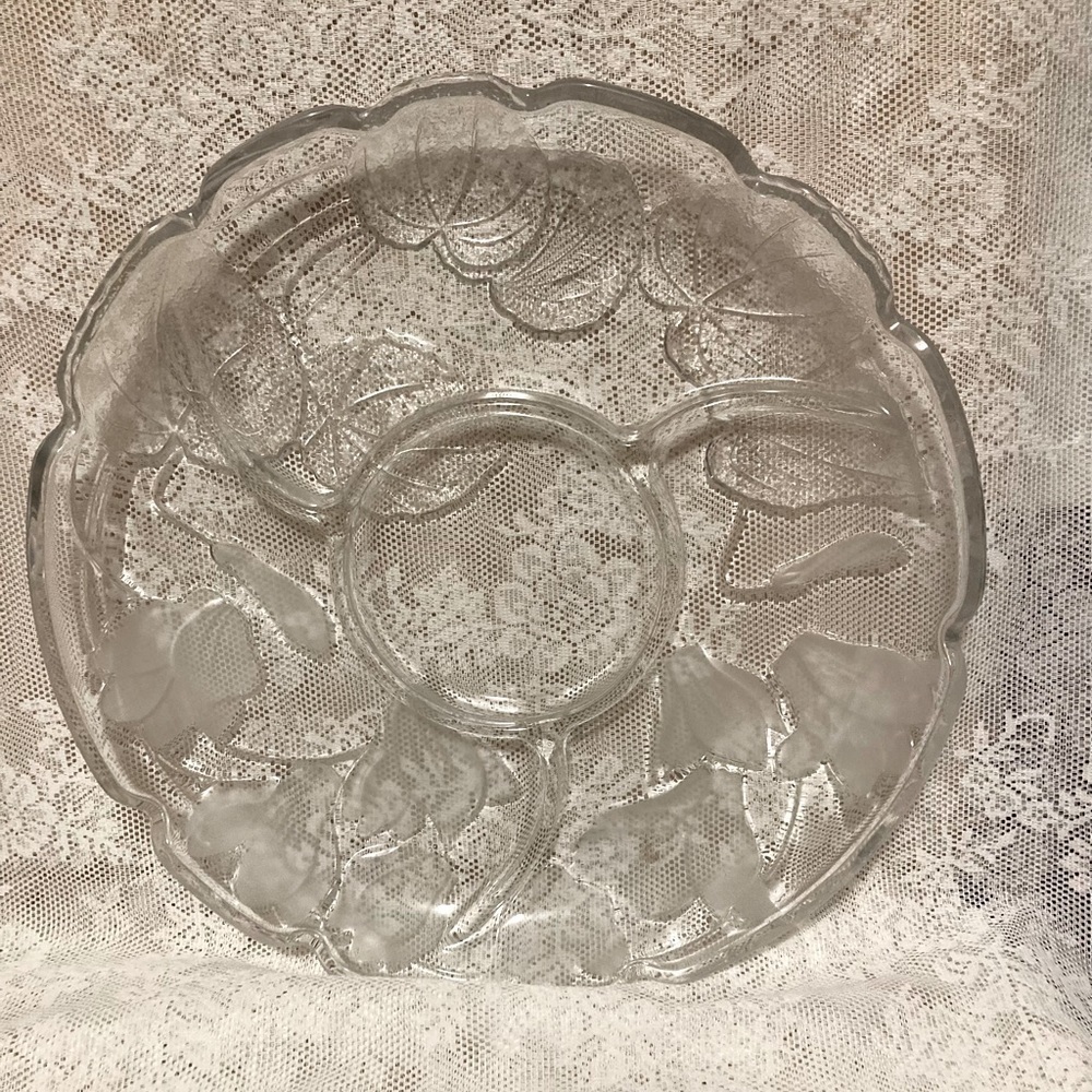 Indiana Glass LAUREL Line 1010 Clear 5-part Relish Dish Pressed 13+" Depression